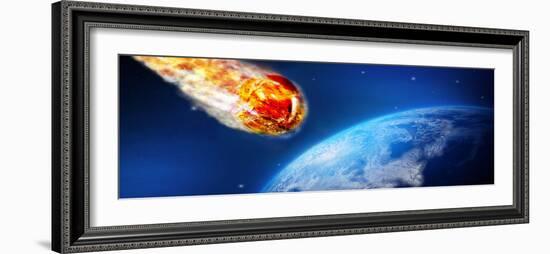 Fiery Comet Heading Towards the Earth-null-Framed Photographic Print