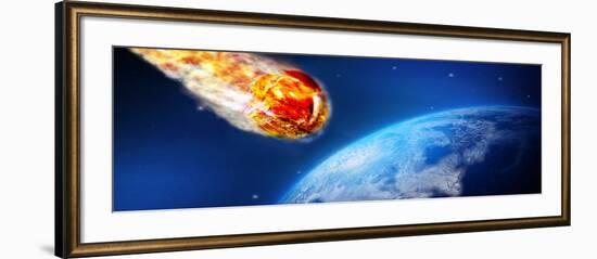 Fiery Comet Heading Towards the Earth-null-Framed Photographic Print