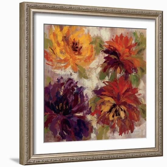 Fiery Dahlias I-null-Framed Art Print