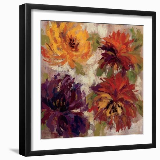 Fiery Dahlias I-null-Framed Art Print