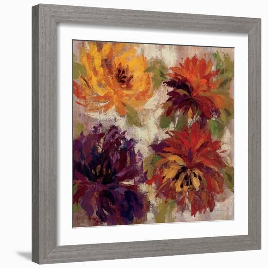 Fiery Dahlias I-null-Framed Premium Giclee Print