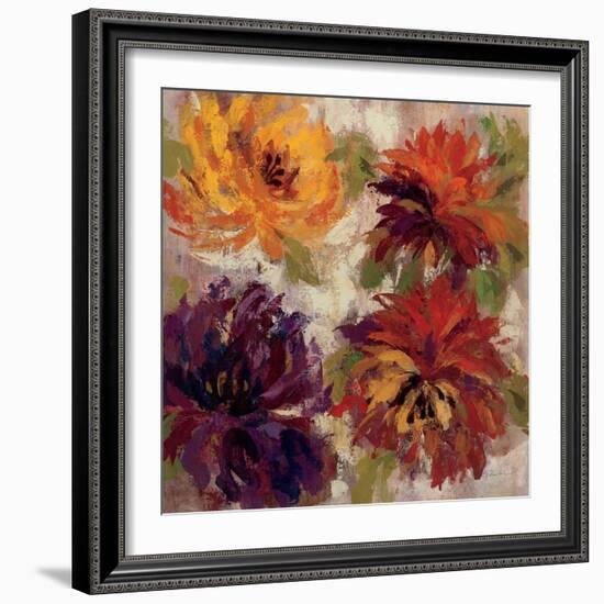 Fiery Dahlias I-null-Framed Premium Giclee Print