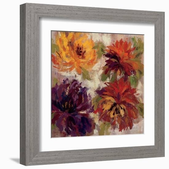 Fiery Dahlias I-null-Framed Art Print