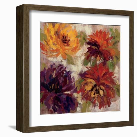 Fiery Dahlias I-null-Framed Art Print