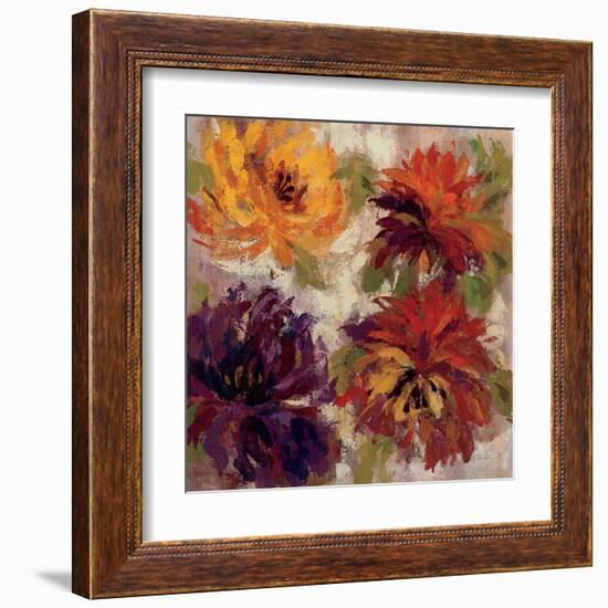 Fiery Dahlias I-null-Framed Art Print