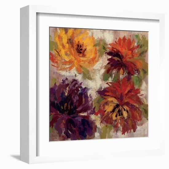 Fiery Dahlias I-null-Framed Art Print