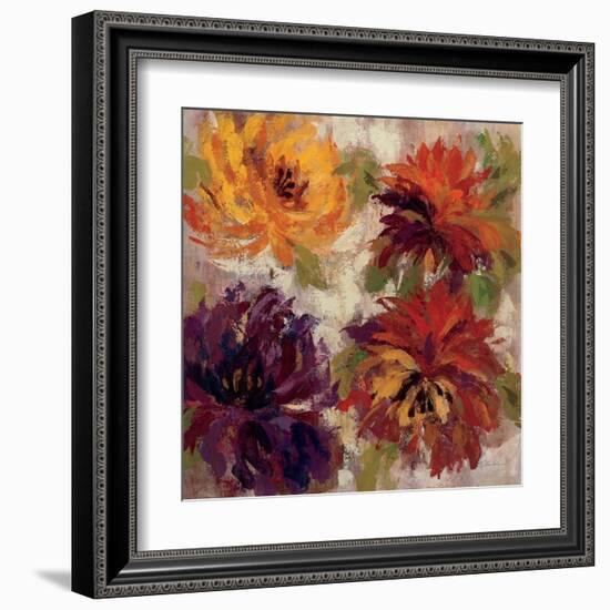 Fiery Dahlias I-null-Framed Art Print