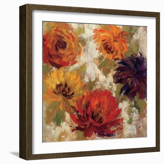 Fiery Dahlias II-null-Framed Art Print