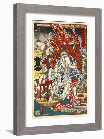Fiery God Fudo and Assistants-Kyosai Kawanabe-Framed Giclee Print