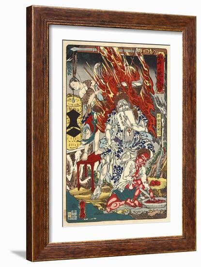 Fiery God Fudo and Assistants-Kyosai Kawanabe-Framed Giclee Print