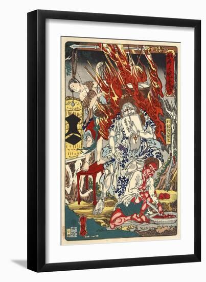 Fiery God Fudo and Assistants-Kyosai Kawanabe-Framed Giclee Print