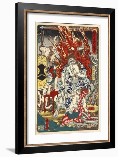 Fiery God Fudo and Assistants-Kyosai Kawanabe-Framed Giclee Print