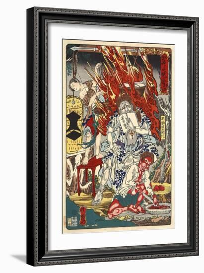 Fiery God Fudo and Assistants-Kyosai Kawanabe-Framed Giclee Print