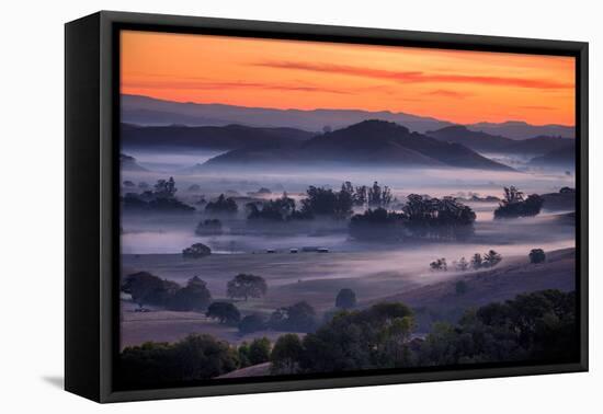 Fiery Sunrise and Mellow Hills of Petaluma, Sonoma County-Vincent James-Framed Premier Image Canvas