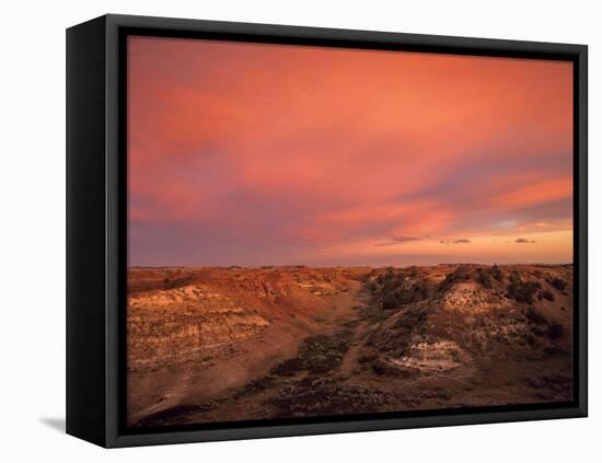 Fiery Sunset, Theodore Roosevelt National Park, North Dakota, USA-Chuck Haney-Framed Premier Image Canvas