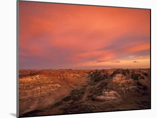 Fiery Sunset, Theodore Roosevelt National Park, North Dakota, USA-Chuck Haney-Mounted Photographic Print