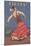 Fiesta! Vintage Flamenco Dancer-null-Mounted Art Print