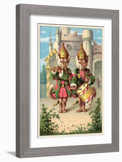 Fife and Drum Foxes-null-Framed Art Print