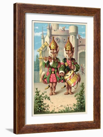 Fife and Drum Foxes-null-Framed Art Print