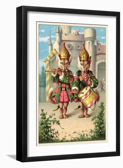 Fife and Drum Foxes-null-Framed Art Print