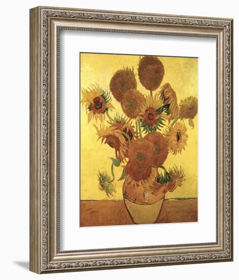 Fifteen Sunflowers on Gold, c.1888-Vincent van Gogh-Framed Art Print