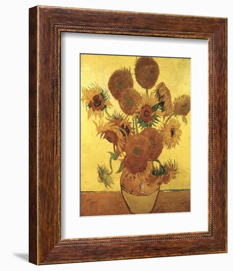 Fifteen Sunflowers on Gold, c.1888-Vincent van Gogh-Framed Art Print