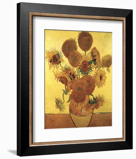 Fifteen Sunflowers on Gold, c.1888-Vincent van Gogh-Framed Art Print