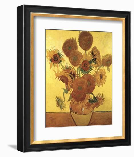 Fifteen Sunflowers on Gold, c.1888-Vincent van Gogh-Framed Art Print