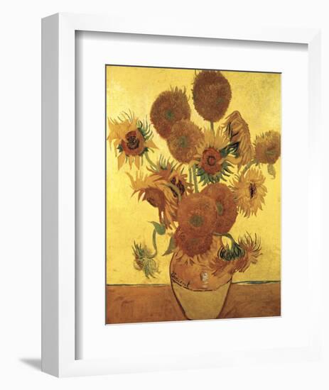 Fifteen Sunflowers on Gold, c.1888-Vincent van Gogh-Framed Art Print