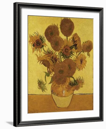 Fifteen Sunflowers-Vincent van Gogh-Framed Art Print