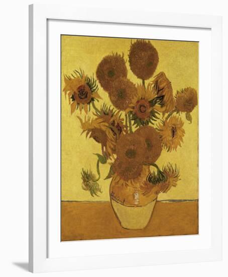 Fifteen Sunflowers-Vincent van Gogh-Framed Art Print