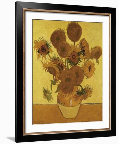 Fifteen Sunflowers-Vincent van Gogh-Framed Art Print