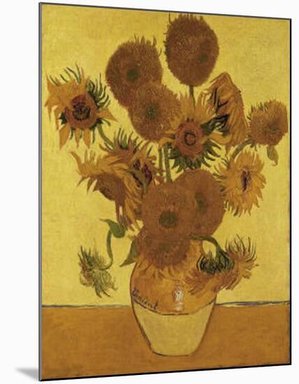 Fifteen Sunflowers-Vincent van Gogh-Mounted Art Print