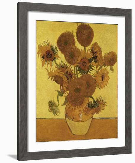 Fifteen Sunflowers-Vincent van Gogh-Framed Art Print