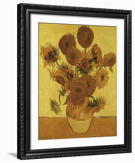 Fifteen Sunflowers-Vincent van Gogh-Framed Art Print