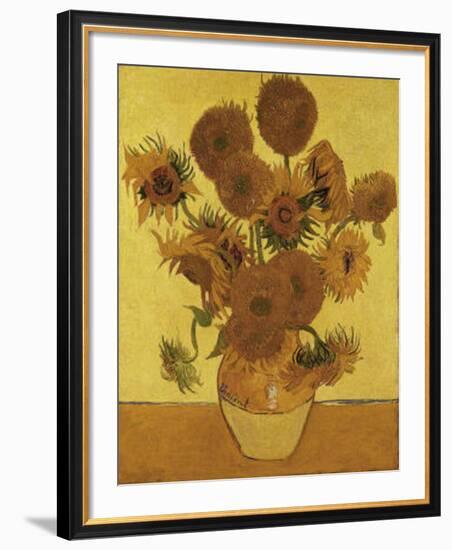 Fifteen Sunflowers-Vincent van Gogh-Framed Art Print