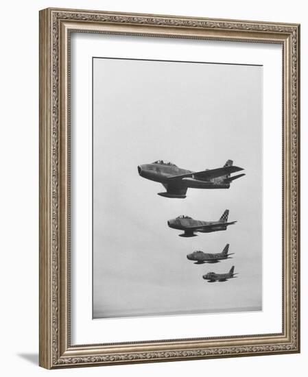 Fifth Air Force in Korea, F-86 Jets in Flight-Michael Rougier-Framed Photographic Print