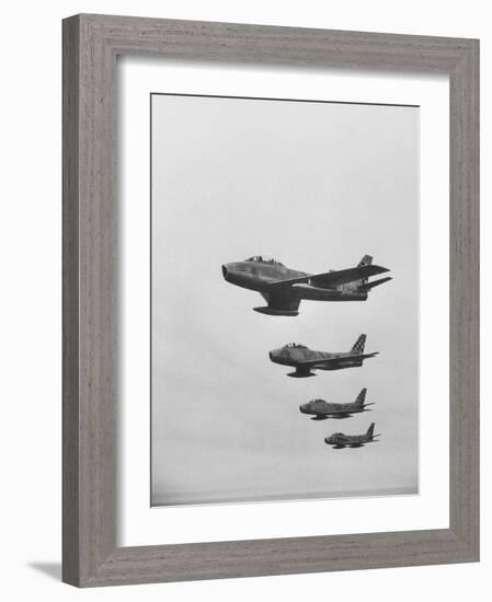 Fifth Air Force in Korea, F-86 Jets in Flight-Michael Rougier-Framed Photographic Print