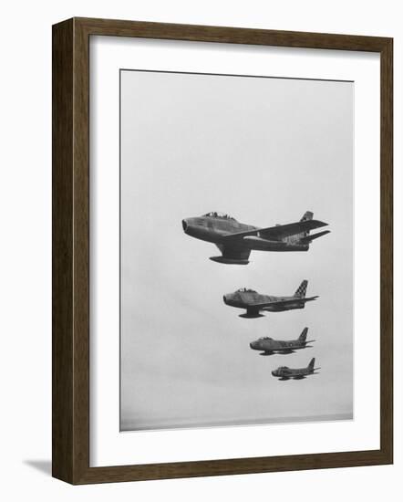 Fifth Air Force in Korea, F-86 Jets in Flight-Michael Rougier-Framed Photographic Print