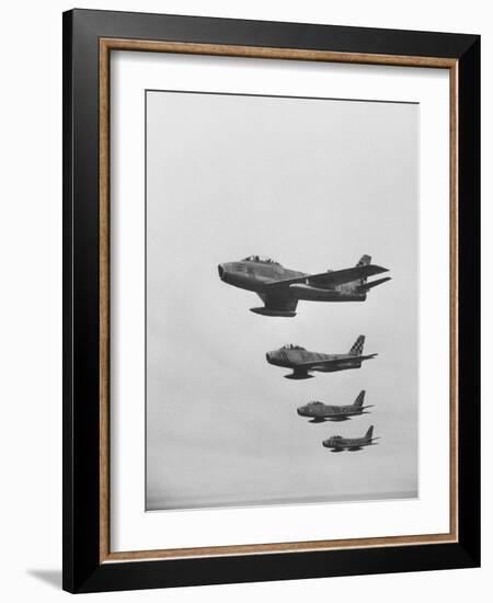 Fifth Air Force in Korea, F-86 Jets in Flight-Michael Rougier-Framed Photographic Print