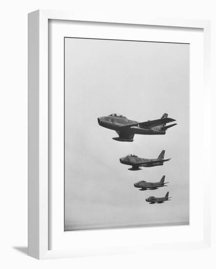 Fifth Air Force in Korea, F-86 Jets in Flight-Michael Rougier-Framed Photographic Print