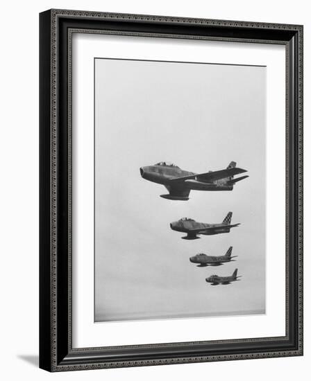 Fifth Air Force in Korea, F-86 Jets in Flight-Michael Rougier-Framed Photographic Print