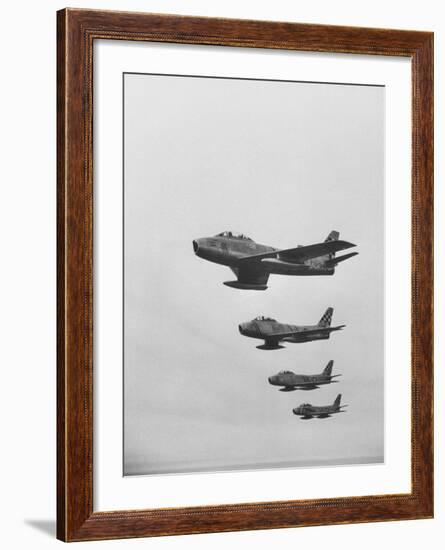 Fifth Air Force in Korea, F-86 Jets in Flight-Michael Rougier-Framed Photographic Print