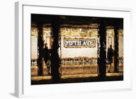 Fifth Ave - In the Style of Oil Painting-Philippe Hugonnard-Framed Giclee Print