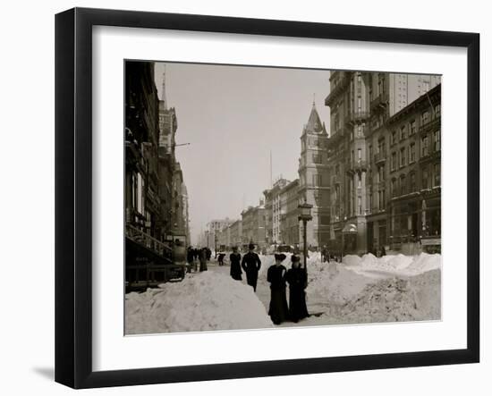 Fifth Avenue after a Snow Storm, New York-null-Framed Photo