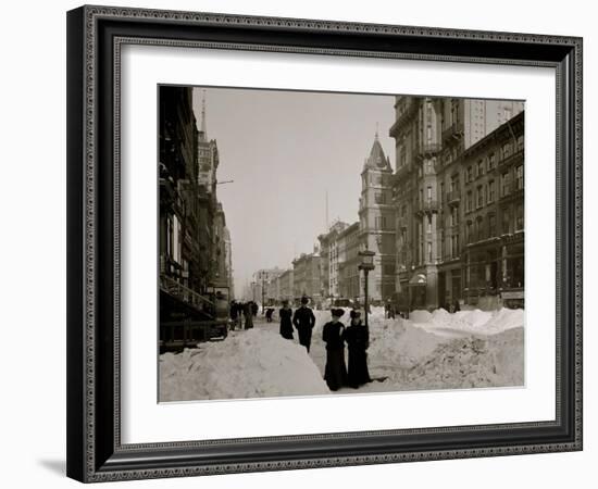 Fifth Avenue after a Snow Storm, New York-null-Framed Photo