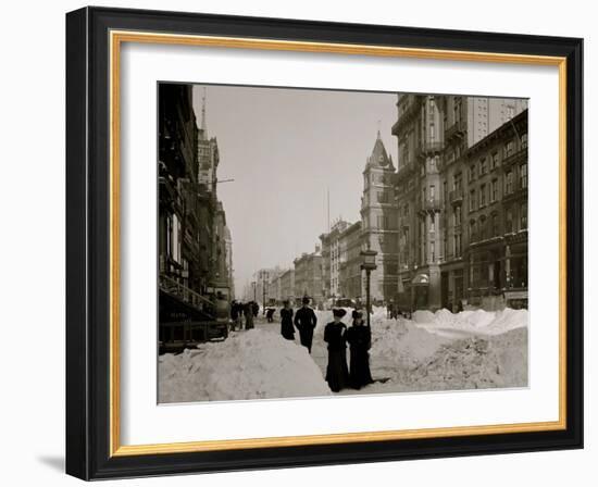 Fifth Avenue after a Snow Storm, New York-null-Framed Photo