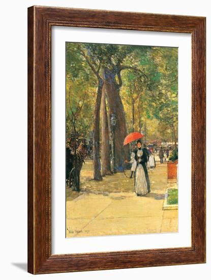 Fifth Avenue and Washington Square-Childe Hassam-Framed Art Print