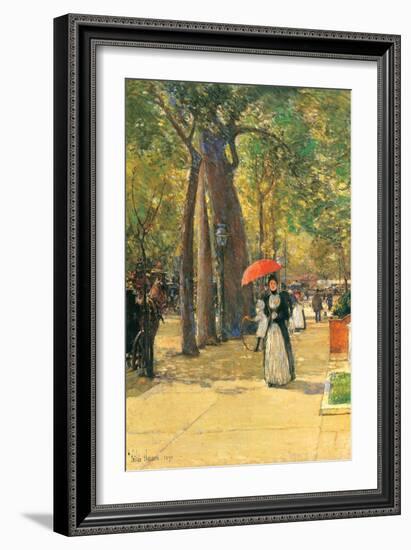 Fifth Avenue and Washington Square-Childe Hassam-Framed Art Print