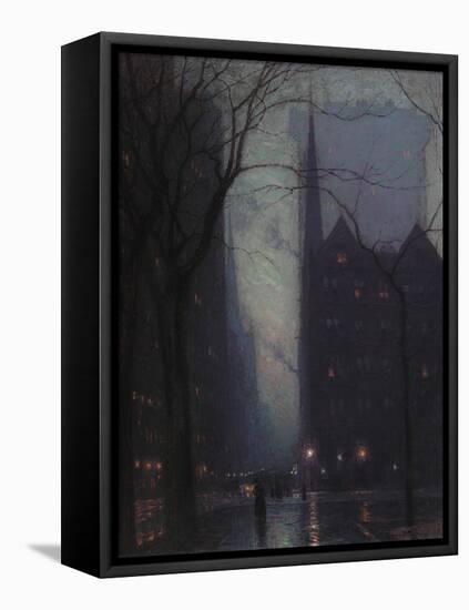 Fifth Avenue at Twilight, c.1910-Lowell Birge Harrison-Framed Premier Image Canvas